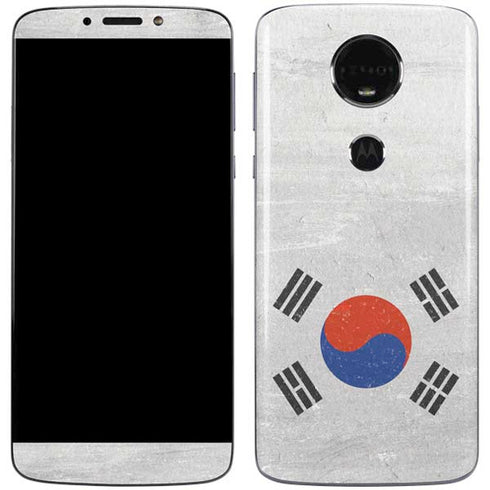 South Korean Flag Distressed Moto E5 Plus Skin